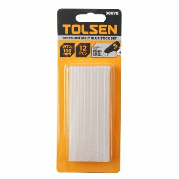 Tolsen 12Pcs Mini Glue Sticks Size: 0.25 x 4, Suitable for item 38500 38078